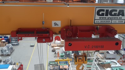 Úprava mostového jeřábu GJMJ 16t/22,5m - doplnění kladkostroje GHM 2001
