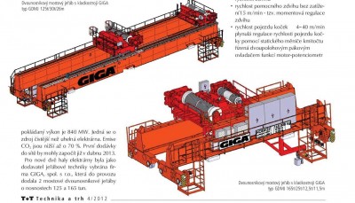 Technika a Trh, 2012/04, Mostov eriavy GDMJ 165t/25t/12,5t/12m, GDMJ 125t/30t/26m, elektrre Poerady