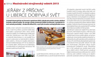 TECH magazn 2015/08, eriavy z Povic pri Liberci dobvaj svet