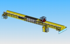 3D modelovanie dvojnosníkového mostového žeriava GDMJ 10t, 35m
